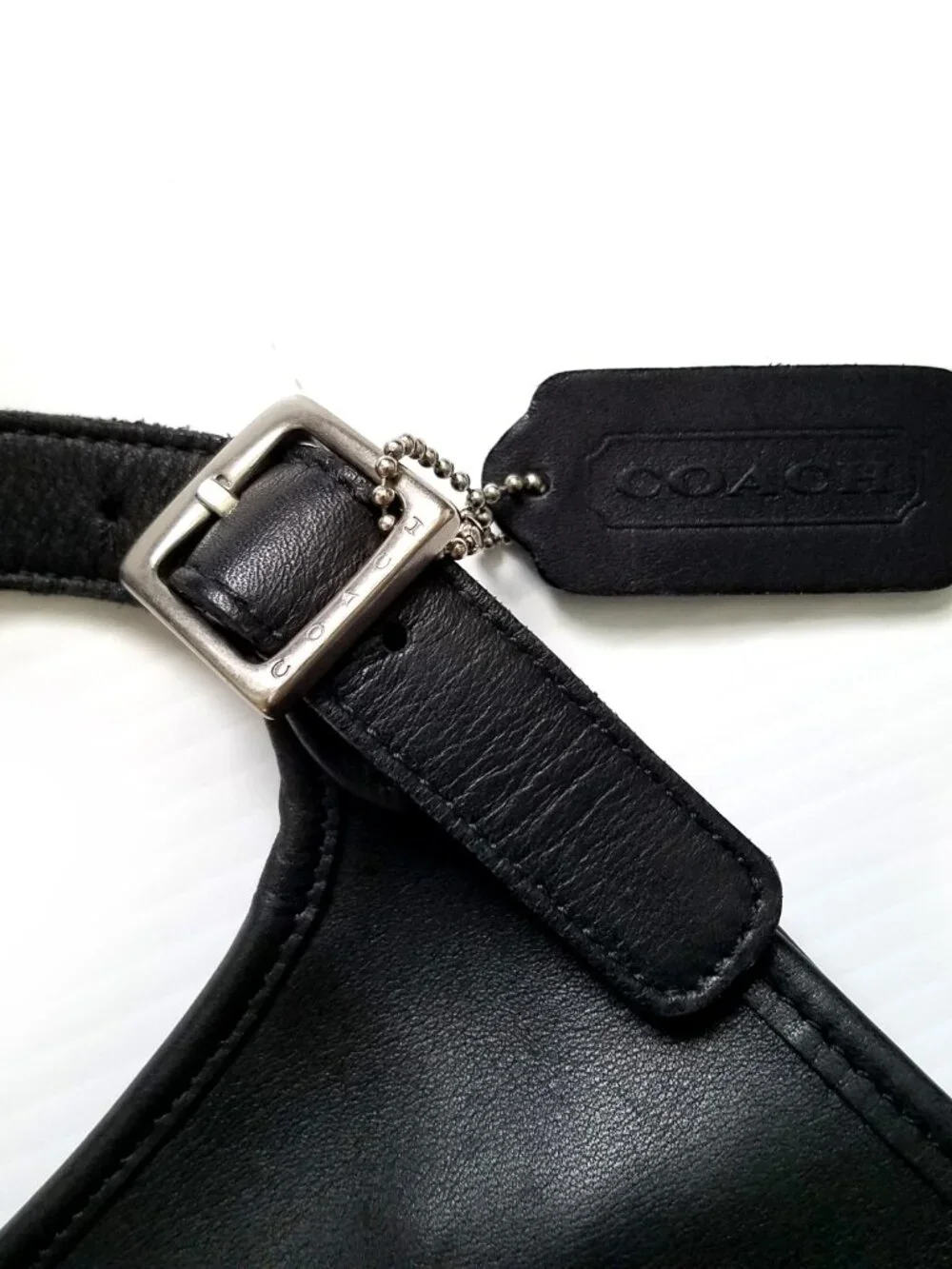 Authentic Mint Vintage Coach Black Leather Small Hippie Flap Bag 9135